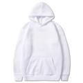 Minimalist white heavyweight cotton hoodie with adjustable drawstring hood and kangaroo pocket - White