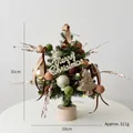 Mini Weihnachtsbaum Nordisch Champagner mit LED-Licht und 30cm Holzsockel - 30 cm Höhe/ca. 511 g