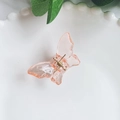 Molla per capelli a farfalla rosa trasparente con molla dorata su piatto decorativo - 4.5CM / Arancione Chiaro