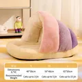 Panier pour animaux en forme de chausson, rose, violet et crème, pour chats et petits chiens - Rose Violet + Violet Clair
