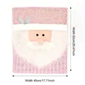 Pink sequin Santa Claus chair cover, 45x52cm Christmas home decor with plush beard - Santa Claus
