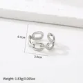 Silver chain style 18k gold-plated titanium open ring weighing 1.83g for women - Classic Chain Link Style (194) / Steel