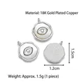 Pendentif œil en cuivre plaqué or 18K avec incrustation en nacre et bord ondulé - Style F-Mauvais Œil Argenté