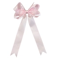 Close-up of pink ribbon hair clip with layered bow and long swallowtail streamers - Light Pink (11#123)