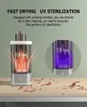 Electric makeup brush cleaner with UV sterilization and fast drying heat technology - High-end Transparent Grey (Plug-in + UV + Dryer)