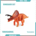 Orange Torosaurus dinosaur figure with detailed skin texture and prominent neck shield - Torosaurus (BL-5252)