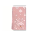 Pink Christmas kitchen towel with snowman print and Let it Snow text for holiday decor - XWJ02-7 (Pink Snowman)