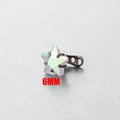 Surgical steel star body piercing jewelry with 6mm iridescent gemstone inlay - 6mm / AB Color (8#)