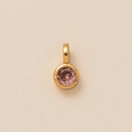 Classic round pink gemstone pendant with gold-plated bezel and birthstone detail - Round October Pendant (Pink)