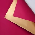 Christmas bouquet wrapping paper in burgundy red and matte gold with metallic texture - 57x57cm / Sub-Red Gold