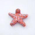 Starfish hair claw clip with colorful butterfly patterns in orange and pink - Orange