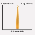 Polished gold stainless steel teardrop pendant showing 4.1cm length and 4.0g weight - S2008-Gold