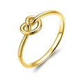 Minimalist knot ring in polished gold finish with an elegant heart knot design - US 4 / Gold - Love Knot