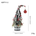 Albero di Natale innevato da 32cm con bacche rosse e base a scacchi bianca e nera - Albero Di Neve Con Bacche Rosse Da 32CM