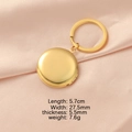 Gold round 316L stainless steel photo locket pendant with dimensions 5.7cm by 27.5mm - Round Smooth Gold Tone (mp252)