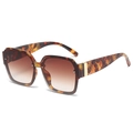 Gafas de sol cuadradas de carey con lentes degradadas marrones y patillas de rejilla - C03 Leopardo