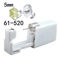 Disposable ear piercing gun set with 5mm yellow zircon 316L surgical steel stud - Silver + Peridot Green Zirconia