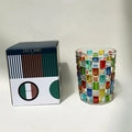 Zecchin Venice hand-painted colorful mosaic crystal glass whiskey cup with gift box - Woven Pattern