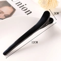 Detail of 12cm black high-gloss hair claw clip showing precise length and height measurements - Black (S162-1)