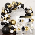 116pcs Black Gold Balloon Arch Kit with White and Metallic Gold Latex Balloons - Black Gold Set 03