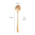 Golden pansy flower shaped stainless steel coffee spoon with 12.5cm length dimensions - Gold Pansy