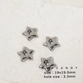 Ciondolo in acciaio inossidabile a forma di stella argento lucido DIY 19x19,5mm - Pentagramma