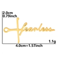 18k gold plated stainless steel fearless word pendant charm for DIY jewelry making - Fearless / Gold