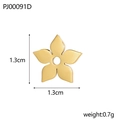 Ciondolo a fiore in oro lucido per gioielli fai-da-te, misura 1,3 cm e pesa circa 0,7 g - PJ00091D-Ciondolo Fiore a Cinque Petali