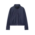 Chaqueta casual azul oscuro para mujer con cuello alto y botones de presión vista plana - XS / Azul oscuro