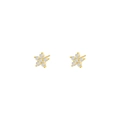 Orecchini a lobo a fiore in argento s925 con placcatura in oro e zirconi trasparenti - Argento 925 / Zirconia Bianca (Placcato Oro 18K)