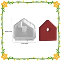 Easter house silicone mold with heart cutout for resin DIY candle holder and plaster decor - Hollow Heart House Candle Holder Mold
