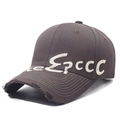 Vintage Baseballkappe in Dunkelbraun mit Epccc-Stickerei und abgenutzter Krempe - Verstellbar / Grau
