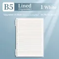 White B5 spiral notebook with 10-hole binder and lined paper for school and office - B5 Detachable Loose-leaf - Horizontal Pages (60 Sheets)