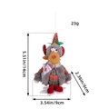 Gnomo renna di Natale in tessuto scozzese rosso e pelliccia grigia, misura 14cm x 9cm - Stile Renna (S3-23)