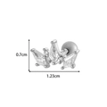 Silver geometric zirconia screw-back stud earring measuring 0.7cm by 1.23cm - Polygonal Geometric (0180-12# Silver)