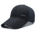 Berretto da baseball blu scuro con visiera lunga e retro in mesh traspirante - Blu navy