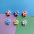 Cute glossy resin frangipani flowers in six colors for DIY phone cases and hair clips - Mixed Colors (Green Leaf Frangipani Series)