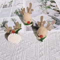 Driedelige set handgemaakte kerst rendier pluche broches met gouden glitter gewei - Gewei Hoofd Koffie 3st/pak