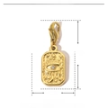 Detail view of gold Evil Eye charm with lobster clasp showing dimensions 26mm by 9mm - YF086-Crown Eye Pendant