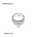 Anello a cupola in acciaio inossidabile argento lucido JDR201141-S peso 6,35g - US 6 / Argento (JDR201141-S)