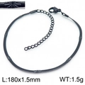 Bracciale a catena serpente regolabile in acciaio inossidabile nero con motivi a stella - Stile Nero 1,5mm (KB166317-Z)
