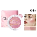 Palette de fard à joues et illuminateur cuit avec texture marbrée et rendu sur le visage - 01# (3.5g)