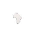 Polished silver stainless steel Africa map pendant on white background for DIY jewelry - Style 2 Silver