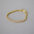 Elegant gold-plated tennis bracelet with sparkling white cubic zirconia stones - Gold 17cm