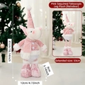 Pink sequined reindeer doll with telescopic legs, adjustable height 41cm to 53cm - Pink Sequin Reindeer