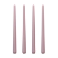 Set de cuatro velas cónicas rosa palo de 25 cm con diseño elegante sin humo - Gris Púrpura