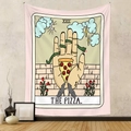 Bohemian tarot style wall tapestry featuring The Pizza design with a snake and wolves - Gt1115003 / 73X95CM (Brushed Fabric)