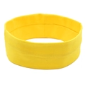 Close-up of bright yellow yoga headband showing elastic knitted fabric texture - Sunflower Yellow