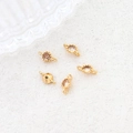 Detailed view of 5 gold plated connectors with champagne cubic zirconia for jewelry making - 11# Connector (Double Loop)