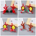 Set di 4 paia di mollette natalizie con corna di renna, pompon e fiocchi per bambina - Combo #5 (Set da 4 paia)